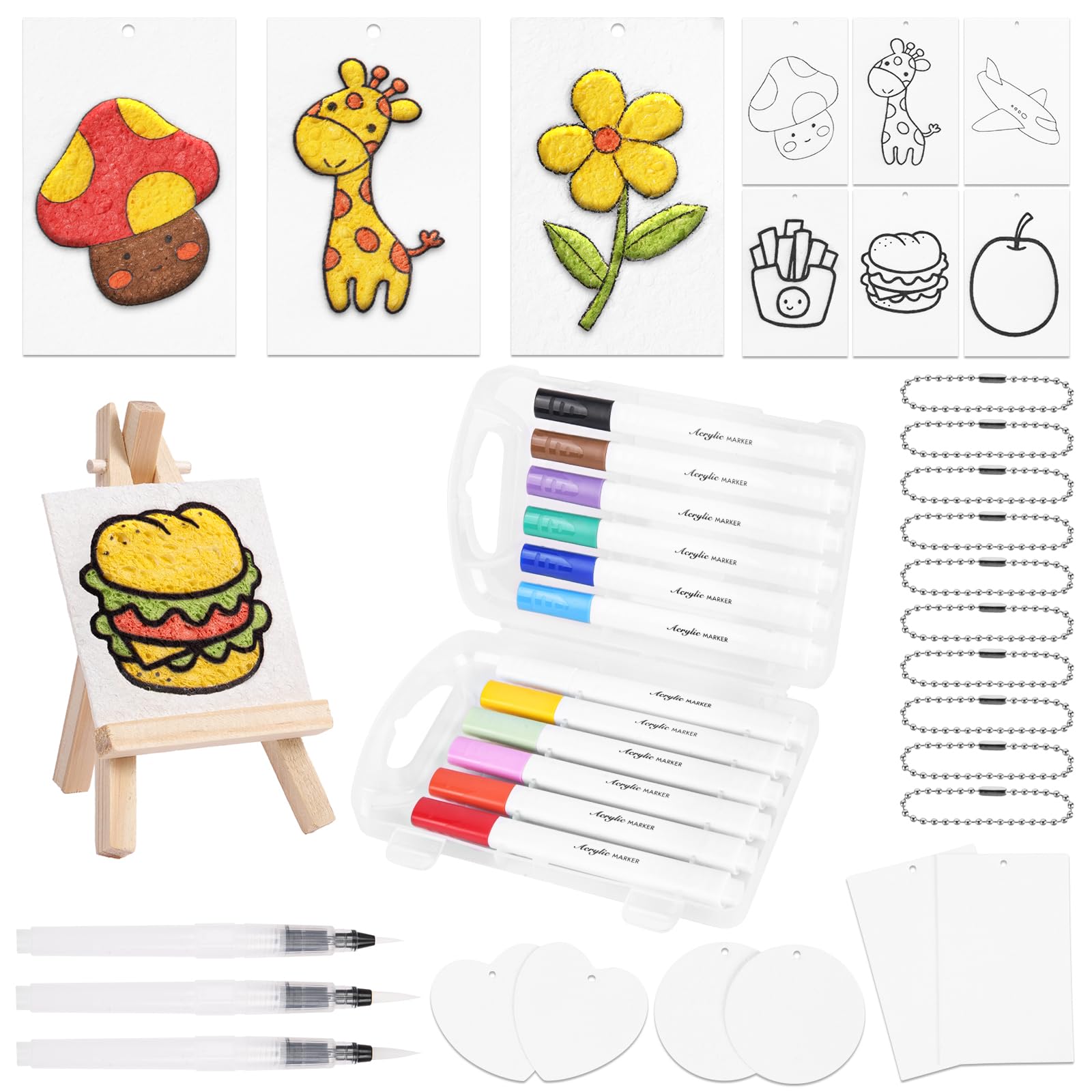  AOOTE 3D Sponge Texture Painting Kit per Disegno e Artigianato dei Bambini
| AOOTE Kit 38 Pezzi di Pittura in 3D per Fi