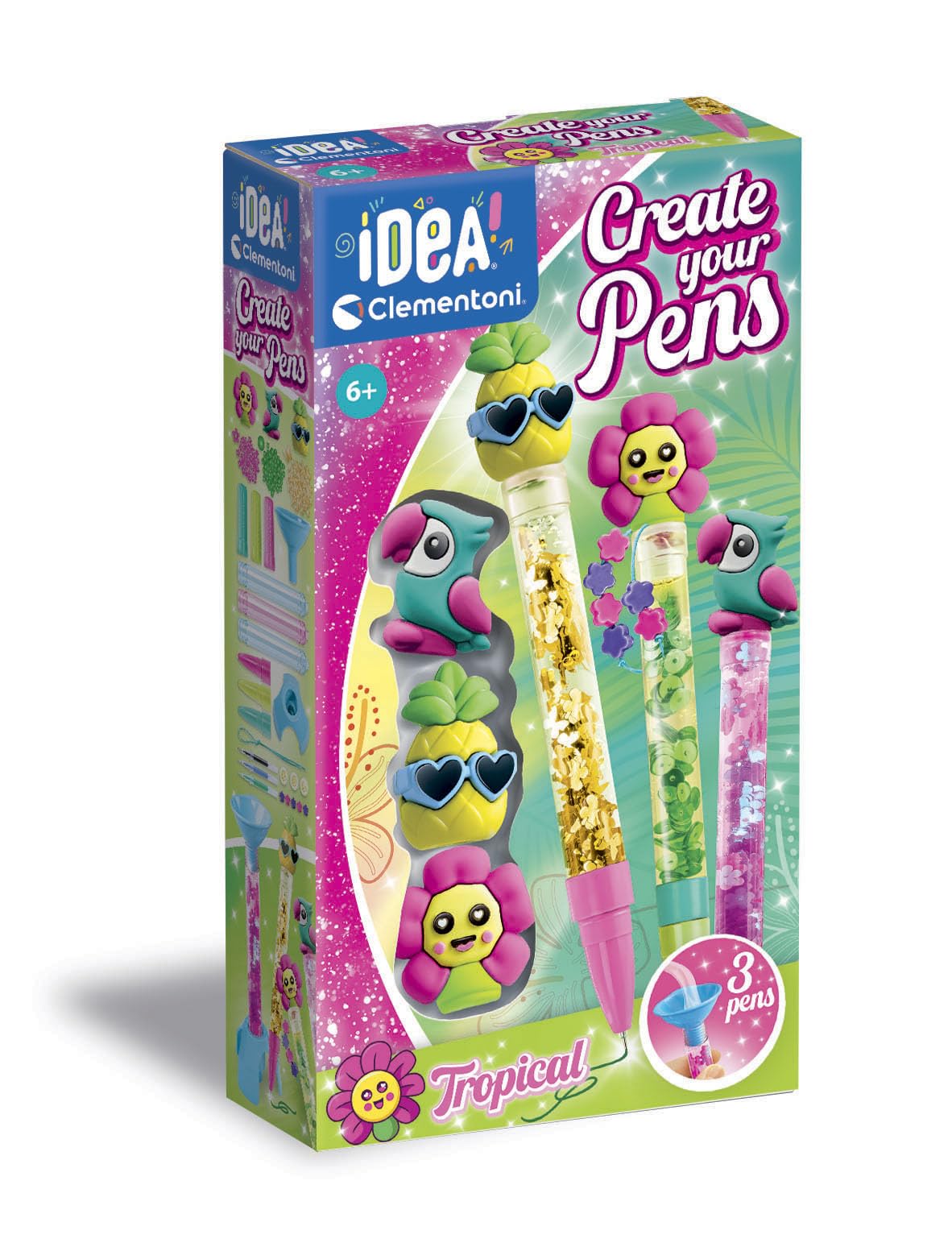  Clementoni - Idea-Create Your Penso: Idee Creative per Ragazzi 6 Anni - Giochi Colorati e Personalizzabili Tropical
| C